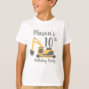 男の子のための建設パーティー 誕生日Tシャツ Tシャツ