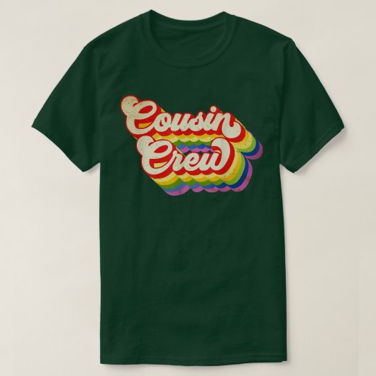 男の子のための従兄弟クルー虹の色 Tシャツ (デザイン正面)