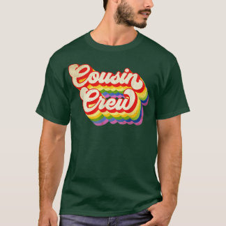 男の子のための従兄弟クルー虹の色 Tシャツ