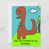 男の子のための恐竜の誕生日の招待 招待状 (正面)