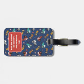 男の子のための手描きトラクターのパターン荷物タグ ラゲッジタグ (裏面横)