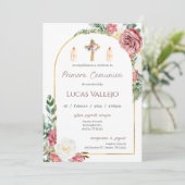 男の子のための最初の聖餐式招待状 招待状 (スタンド正面)