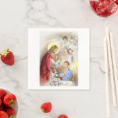 男の子のための最初の聖餐式紙ナプキンス スタンダードカクテルナプキン (インサイチュ)