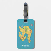 男の子のための海賊島の冒険の宝物地図 ラゲッジタグ (裏面縦)