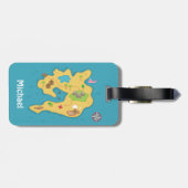 男の子のための海賊島の冒険の宝物地図 ラゲッジタグ (裏面横)