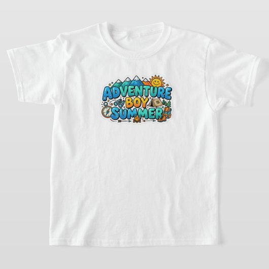 男の子のための涼しい夏のTシャツデザイン Tシャツ (レイダウン)