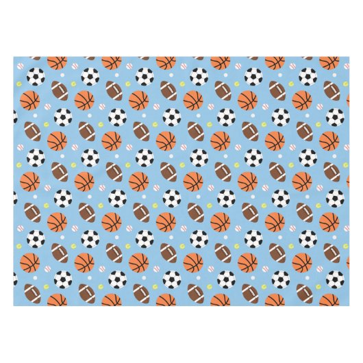 男の子のための球のスポーツがテーマのパターン テーブルクロス (正面(横))