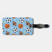 男の子のための球のスポーツがテーマのパターン ラゲッジタグ (裏面横)