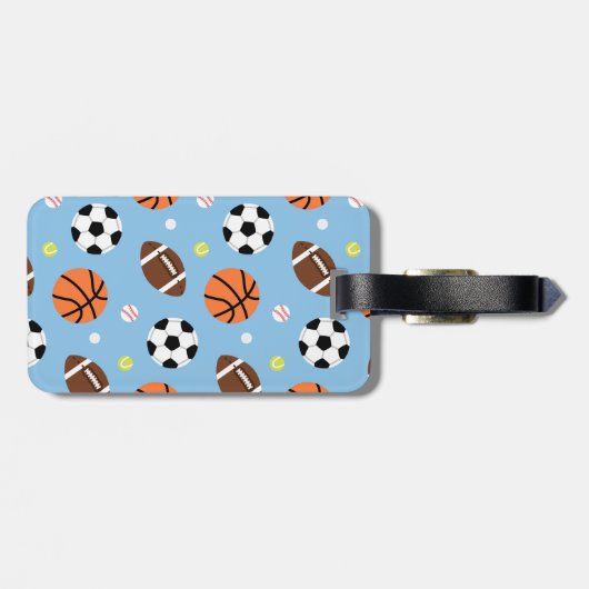 男の子のための球のスポーツがテーマのパターン ラゲッジタグ (裏面横)
