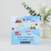 男の子のための第2誕生日カード | 兄の孫 カード (スタンド正面)