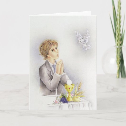 男の子のための聖餐の確認 カード (正面)