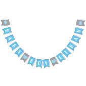 男の子のための象と赤ちゃんシャワーのバンティング旗 バンティングフラッグ (全)