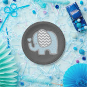 男の子のための象のベビーシャワーの紙皿 ペーパープレート (パーティー)