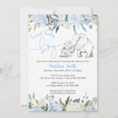 男の子のための象のベビーシャワー招待状 招待状 (正面)