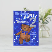 男の子のための踊るくまの第2誕生会 招待状 (スタンド正面)