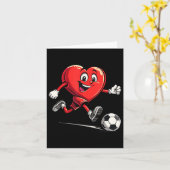 男の子のための遊バレンタインデーのハートのサッカー カード (黄色い花)