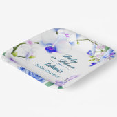 男の子のための開花フローラシャワーのベビー ペーパープレート (傾斜あり)