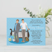男の子のための陽気なパパのベビーシャワーの招待状 招待状 (スタンド正面)