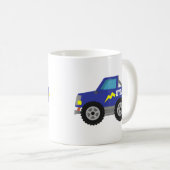 男の子のための青いモンスタートラックを、競争させます コーヒーマグカップ (正面右)
