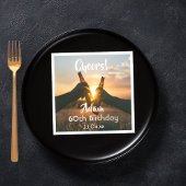 男の子のための60歳の誕生日パーティー応援ビール スタンダードカクテルナプキン