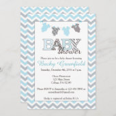 男の子のためのClotheslineのベビーシャワー招待状 招待状 (正面/裏面)