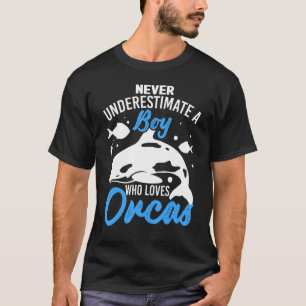 男の子のためのOrcaグラフィック男の子Whale 4 Tシャツ