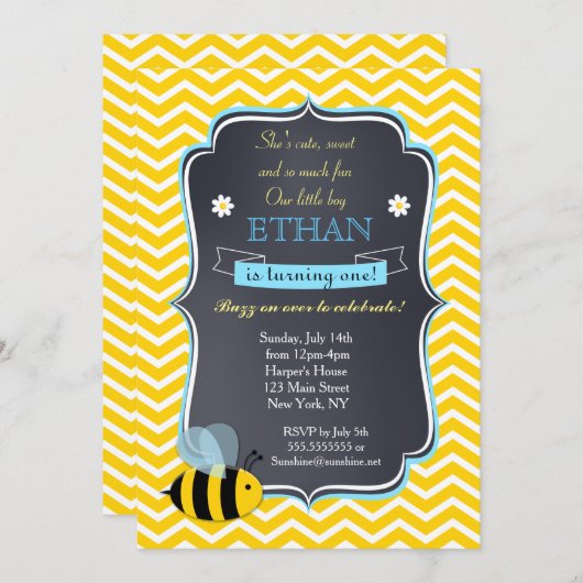 男の子ののまわりにバースデーパーティ招待状 招待状 (正面/裏面)