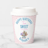 男の子のアイスクリームトラック 2歳の誕生日お祝い Two Sweet 紙コップ (裏面)