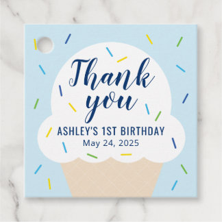 男の子のアイスクリームパーティー景品タグ フェイバータグ