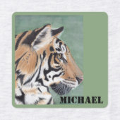 男の子のアイロンの服のラベル虎&名前 ラベル (デザイン1)