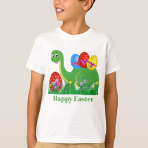 男の子のイースターかわいい恐竜は一流メッセージを加えます