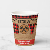 男の子のウッドプレ素朴イド赤ちゃんシャワー 紙コップ (正面)