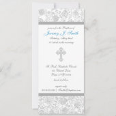 男の子のエレガントな十字の《キリスト教》洗礼式や命名式の招待状 招待状 (正面)