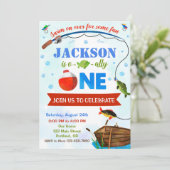 男の子のオフィシャルワンの誕生日の招待状O-fish-al 招待状 (スタンド正面)