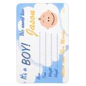 男の子のカスタマイズ可能な発表マグネット マグネット (縦)