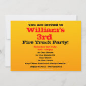 男の子のカスタムな普通消防車の第3誕生会 招待状 (裏面)