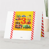 男の子のカスタム建築ハッピーサードバースデートラック カード (裏面)