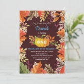 男の子のカボチャの秋の誕生日招待状 招待状 (スタンド正面)