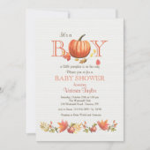 男の子のカボチャベビーシャワーの招待状 招待状 (正面)