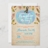 男の子のカボチャ秋のベビーシャワーの招待状のヴィンテージ 招待状 (正面)