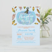 男の子のカボチャ秋ベイビーシャワー招待状 招待状 (スタンド正面)