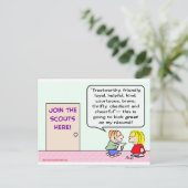 男の子のガールスカウトはすばらしい概要を結合します ポストカード (スタンド正面)