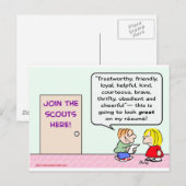 男の子のガールスカウトはすばらしい概要を結合します ポストカード (正面/裏面)