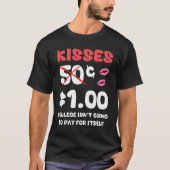 男の子のキスのためのキッズヴァレンティーンデイシャおもしろいツ Tシャツ (正面)