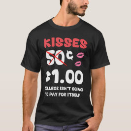 男の子のキスのためのキッズヴァレンティーンデイシャおもしろいツ Tシャツ