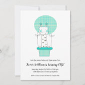 男の子のキリン誕生日パーティー 招待状 (正面)