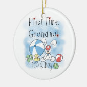 男の子のギフトの初めての祖母 セラミックオーナメント (左)