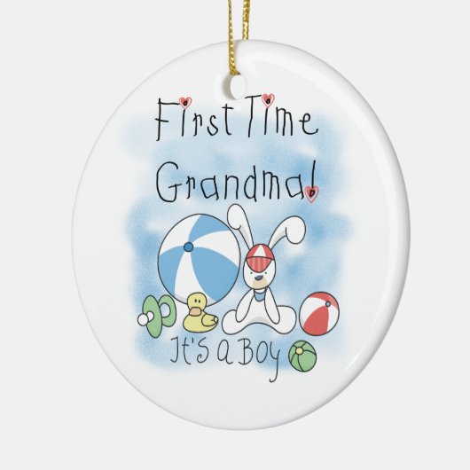 男の子のギフトの初めての祖母 セラミックオーナメント (左)