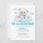 男の子のクマが生まれる！森の赤ちゃんクマのお祝いパーティー 招待状 (正面)