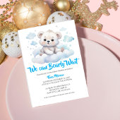 男の子のクマが生まれる！森の赤ちゃんクマのお祝いパーティー 招待状